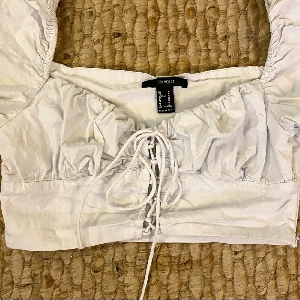 Ruffle Lace-Up Crop Top - Picture 6 of 13